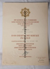 Deutsche Kreuz in Gold Formal Citation & Ehrenpokal winner *NEW PRICE** image 2