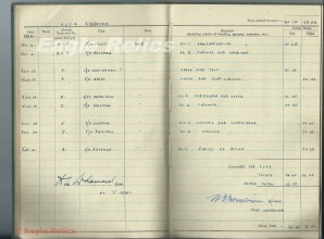 619 Sqn Lancaster Wireless operators log book *lots of combat entries* image 3