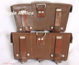 A Superb Matched Pair of Brown Ammunition Pouches image 2