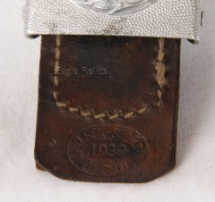 Luftwaffe Koppelschloß für Mannschaften und Unteroffizier  und Lederwiderhalt- Luftwaffe Aluminium Buckle with Leather Belt – Unit marked! image 3