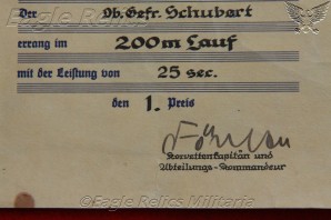 Kriegsmarine Sports certificate image 2