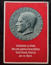 Ein Volk, Ein Reich Ein Fuhrer election postcard (unwritten) image 1