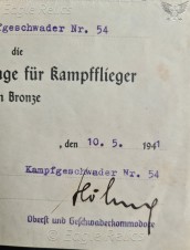 Luftwaffe Bomber Clasp Citation – Early image 3