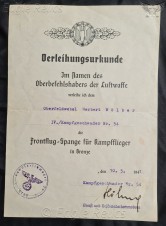 Luftwaffe Bomber Clasp Citation – Early image 1