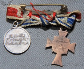 Miniature Bronze Mother Cross together with Social Welfare Medal image 2