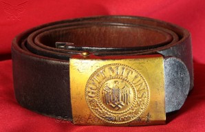 Kreigsmarine  Steel buckle with KM marked Belt image 1