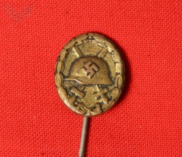 17mm Black Wound Badge Stick Pin image 1