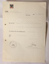 DRK promotional citation signed by SS Brigadefuhrer Walter Ortlepp image 1