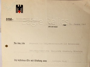 DRK promotional citation signed by SS Brigadefuhrer Walter Ortlepp image 2