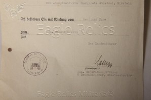 DRK promotional citation signed by SS Brigadefuhrer Walter Ortlepp image 4