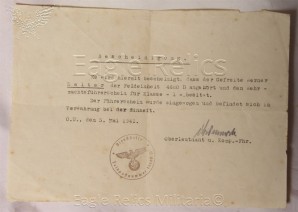 Panzer document grouping to Gefreiter Werner Setler of the 1st Inf Eratz Battlion 5 (MOT) image 7