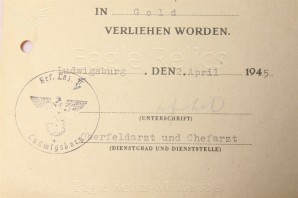 ϟϟ Award Documents for Polizei-Unterwachtmeister Jakob Thielen. ϟϟ Polizei- Anwarter-Schwadron image 3