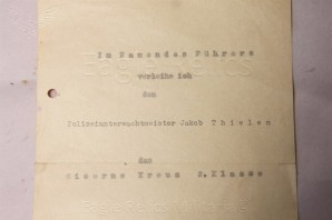 ϟϟ Award Documents for Polizei-Unterwachtmeister Jakob Thielen. ϟϟ Polizei- Anwarter-Schwadron image 7
