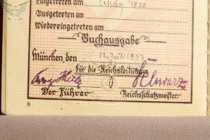 Party Book *RARE* – Early Member in SA Uniform – NSDAP Mitgliedsbuch image 5